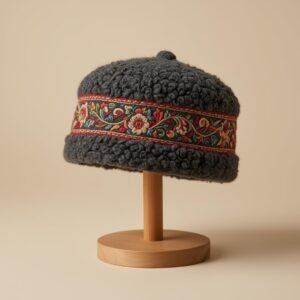 Karakuli Wool Cap — Charcoal