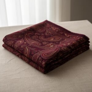 Kani Paisley Wool Shawl — Maroon
