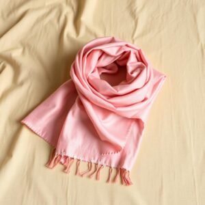 Silk-Wool Stole — Soft Rose Sozni